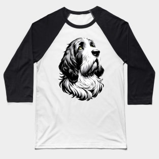 Stunning and Cool Grand Basset Griffon Vendeen Monochrome and Gold Portrait for Father's Day Baseball T-Shirt